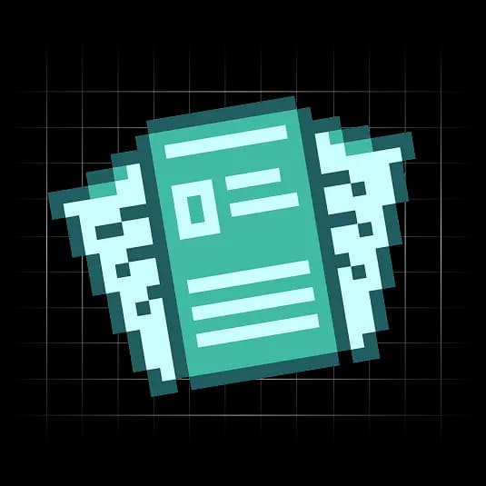Pixel-art benchmark report illustration