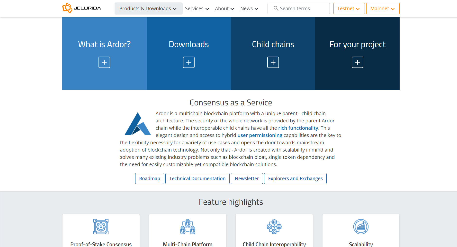 Ardor landing page