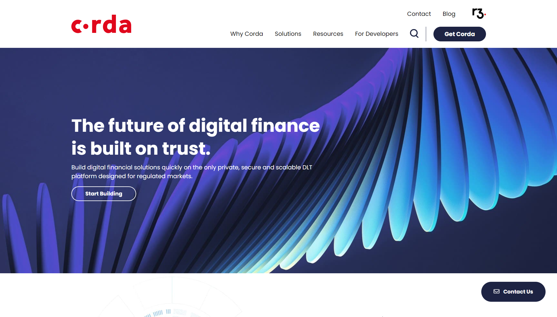 Corda landing page