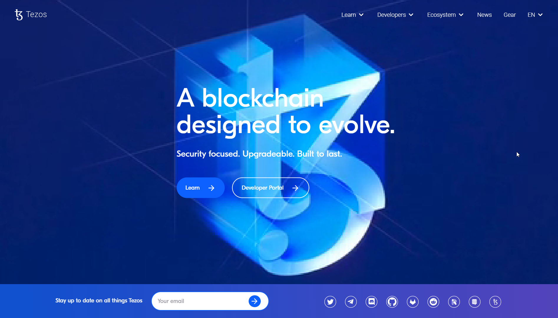 Tezos landing page